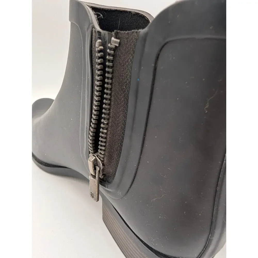 Lucky Brand Reign drop Rain Boots Women's Size 8M (EU 39) Black Rubber